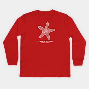 Common Starfish with Common and Scientific Names - beach design Kids Long Sleeve T-Shirt